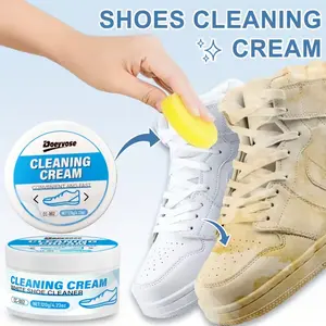 Shoe Surface Cleaner Paste, Stain Removal, No Water Needed, Simply Rub for Shiny Finish, Suitable for Smooth Shoes, Sponge Whitening Method, 120g