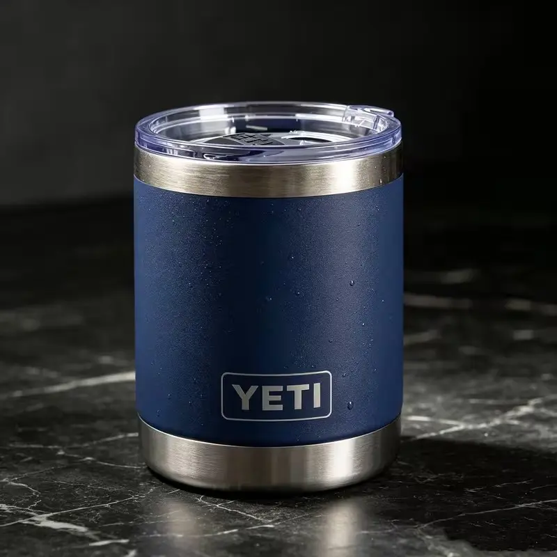 YETI 10 oz Vacuum Insulated Stainless Steel Lowball Cup With MagSlider Lid, Stackable Travel Mug For Home Office And Camping, Assorted Colors