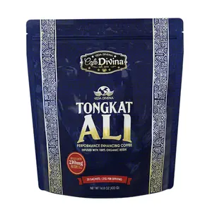 Vida Divina Tongkat Ali Performance Enhancing Coffee with Organic Reishi Spores Ready to Drink Non-Dairy Creamer 20 Sachets 210mg per Serving Hormone Balance & Vitality Boost