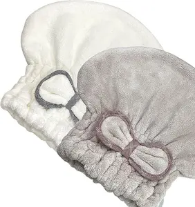 2 pcs 7 in Microfiber Hair Drying Caps, Extrame Soft &amp,Ultra Absorbent, Fast Drying Hair Wrap Light Towels Thick Fluffy for Women