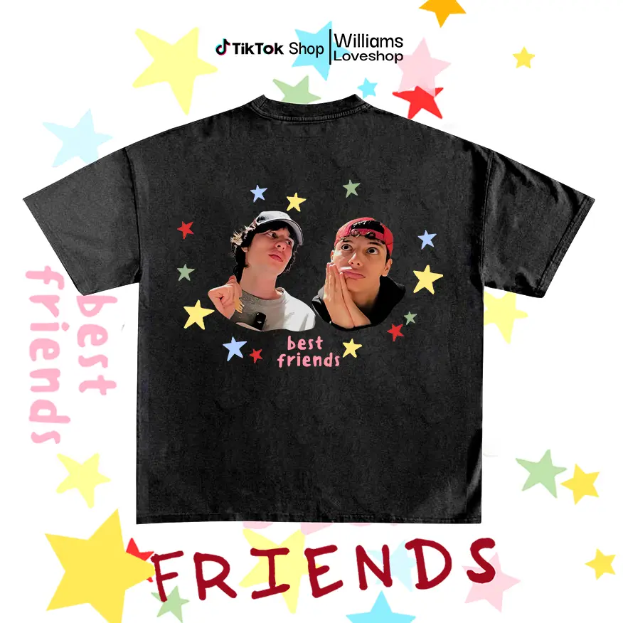 Graphic Noobz Best Friends Tee Shirt - Slushy Unisex Heavy Cotton Tee