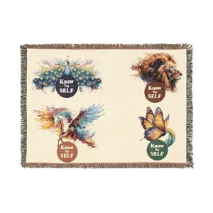 Know Thyself Woven Blanket - Inspirational Tapestry for Cozy Living