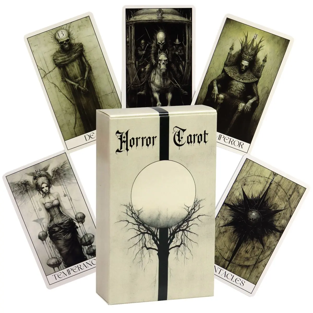 Horror Tarot Cards Set, Tarot Card Deck, 78 Pieces, Perfect Holiday Gift for Family Gatherings, Suitable for Ages 14+, Unique Party Game Accessories
