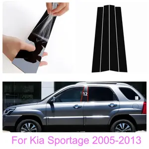 For Kia Sportage 2005-2013, 4pcs Car Window Trim Cover Column Pillar Posts Door Sticker Decal Accessories