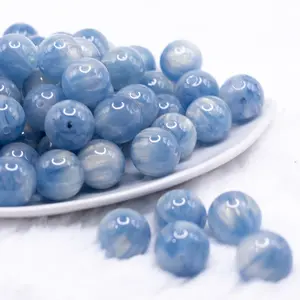 16mm Blue Luster Bubblegum Beads