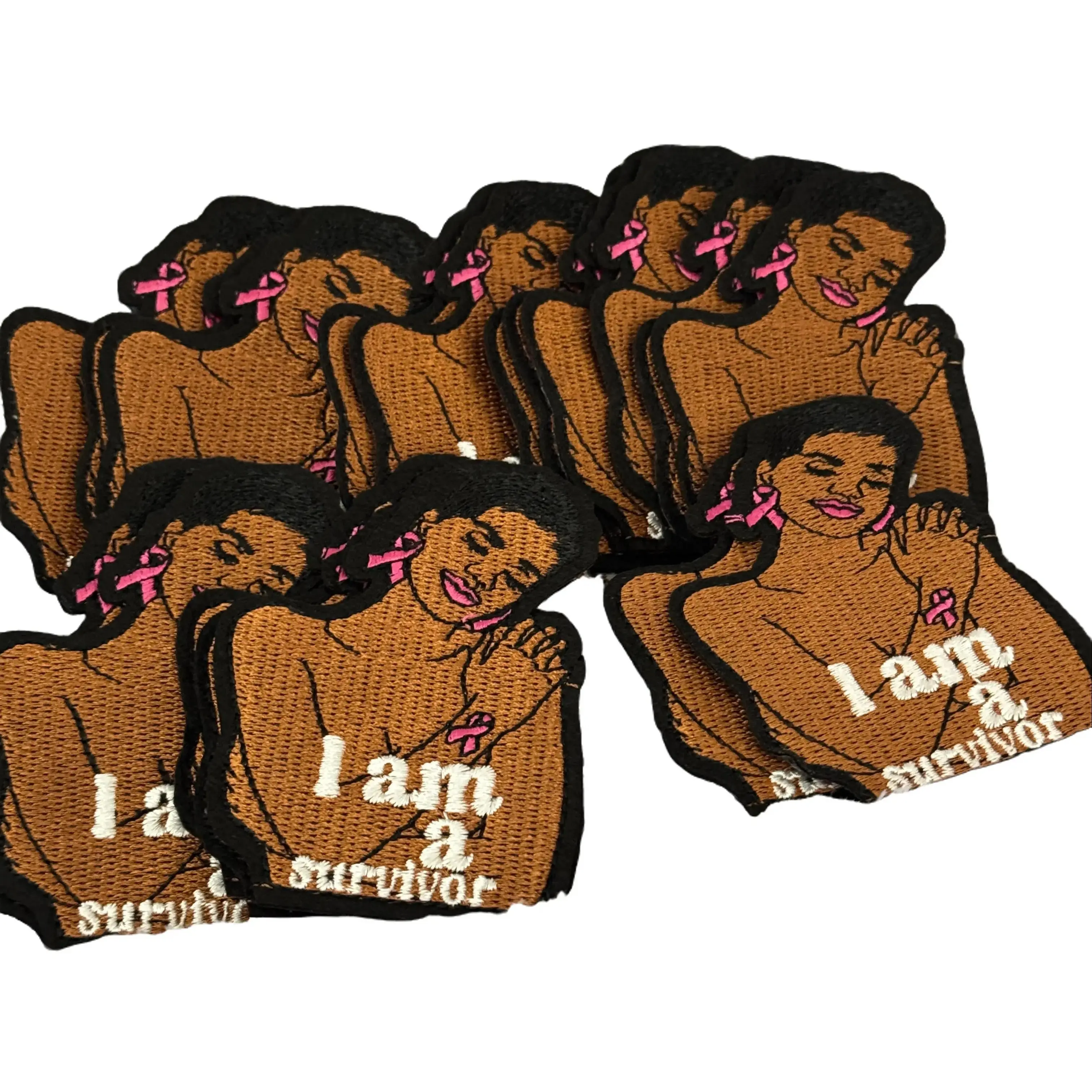 African American Lady Resilience "I am a Survivor" Inscription Stylish Embroidery Patch (2.25 x 3.25), Glue-Backed Iron-On, Unique Design, Inspire Awareness, Embroidery Craft Supplies, Celebrate Strength