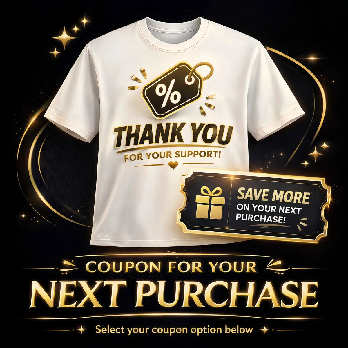 Thank You Packaging Insert T-Shirt, Customer Appreciation Card Design, Small Shop Order Message Card for Online Business Buyers.