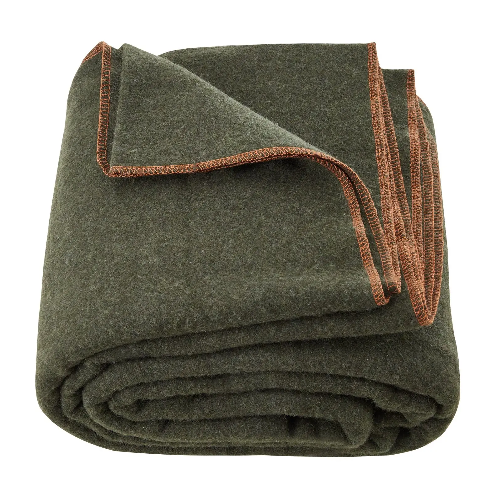 Wool Camping Blanket 64" x 88" Ultra Warm Outdoor Blanket for Camping, Hiking, Backpacking, Traveling; Soft Wool Material with All Season Insulation, Durable and Packable, Cozy for Cold Nights on Campsites, Army Green