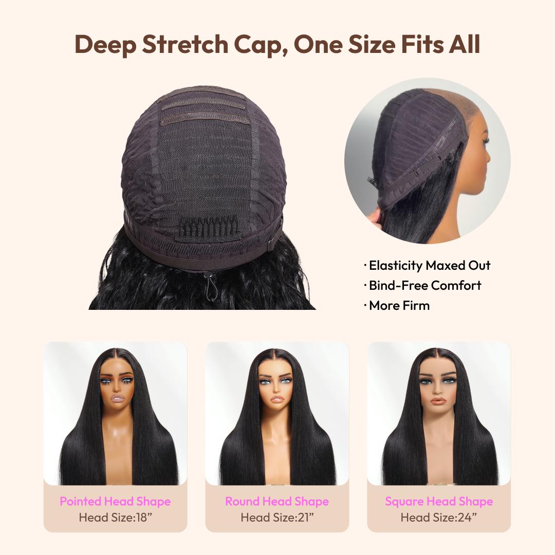 UNice Glueless Bye-Bye Slip Layer Side Part Body Wave Wig 7x5 HD Lace Closure Human Hair Wig Feathered with Secure Silicone Strips and Drawstring Put On and Go Beginners Friendly Natural Scalp