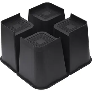 Bed Risers 2 inch, 3 inch, 4 inch, 6 inch or 8 inch Heavy Duty Furniture Risers, Up to 6000 Lbs L Shaped Design Bed Lifts Blocks for Couch Desk Sofa Table (Black, 8 Inch 4 Pack)