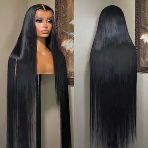 Bling Hair Bone Straight 13x4 13x6 Transparent Lace Front Wig Human Hair Body Wave Brazilian Human Hair Wig Lace Frontal 180% Density Pre Plucked HD Lace Wigs For Women