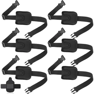 6 Set Mic Belt Pouch Anti Dropping Strap Fitness Instructor Detachable Neoprene Microphone Transmitter Carrier Pouch Adjustable Belt Waistband Bag for Fitness Instructor Speaking Theatre Black