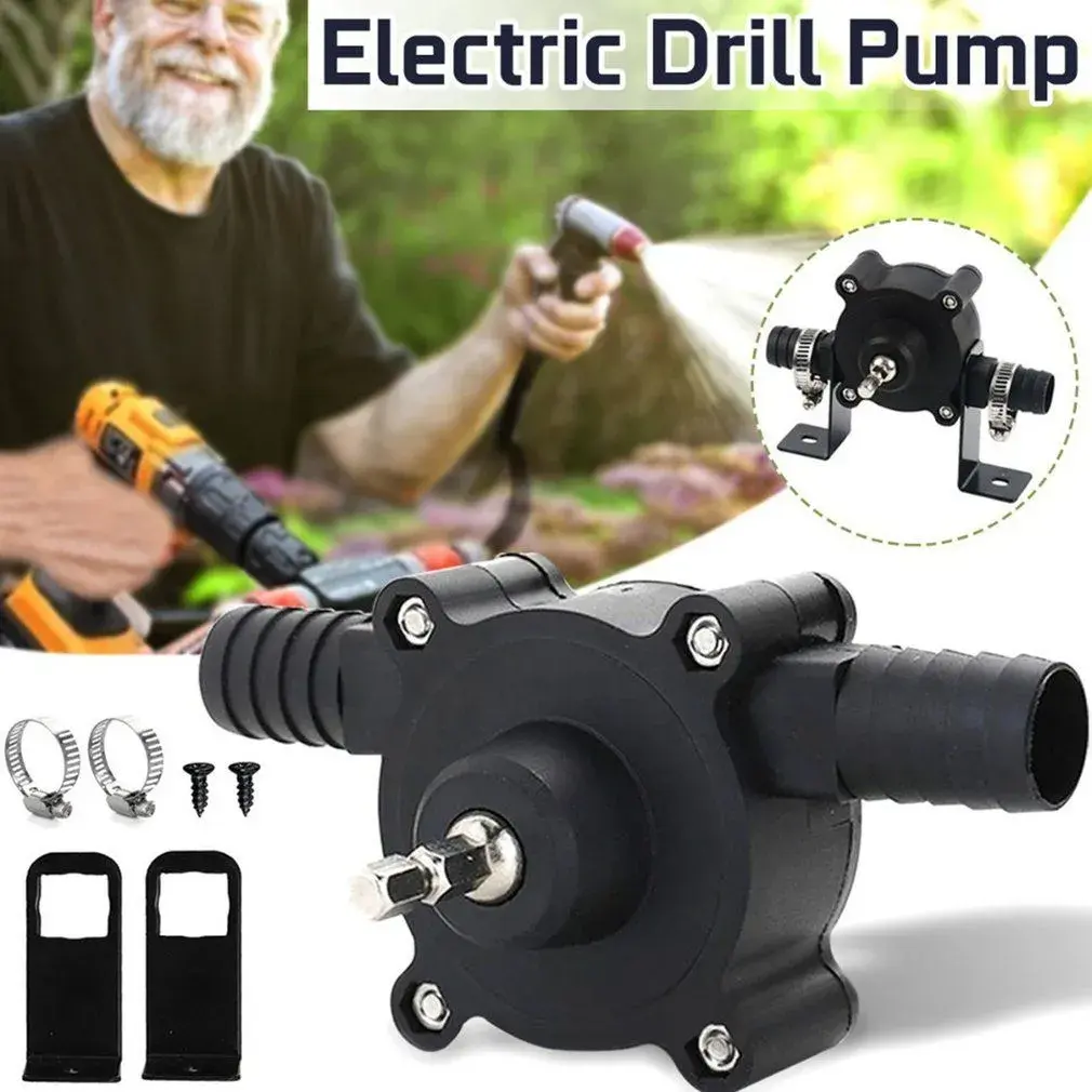 Fathersdaygift Mini Electric Drill Pump Portable Hand Drill Powered Water Pump Diesels Oil Fluid Water Hand Self-Priming Transfer Pumps Quick Pumping Speed home garden outdoor Pump Drill Operated Fathers Day Gifts