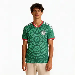 2026 Mexico Home Kit Fan Edition Adult Green Short-Sleeve Breathable Quick-Dry Soccer Jersey