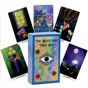 Mystic Soul Tarot Cards, Tarot Card Set,1 Box Portable Compact Convenient Mystical Tarot Deck Card Game for Prediction Fate, Spiritual Guidance, Card Reading, Interactive Party Game Props, Holiday Gifts