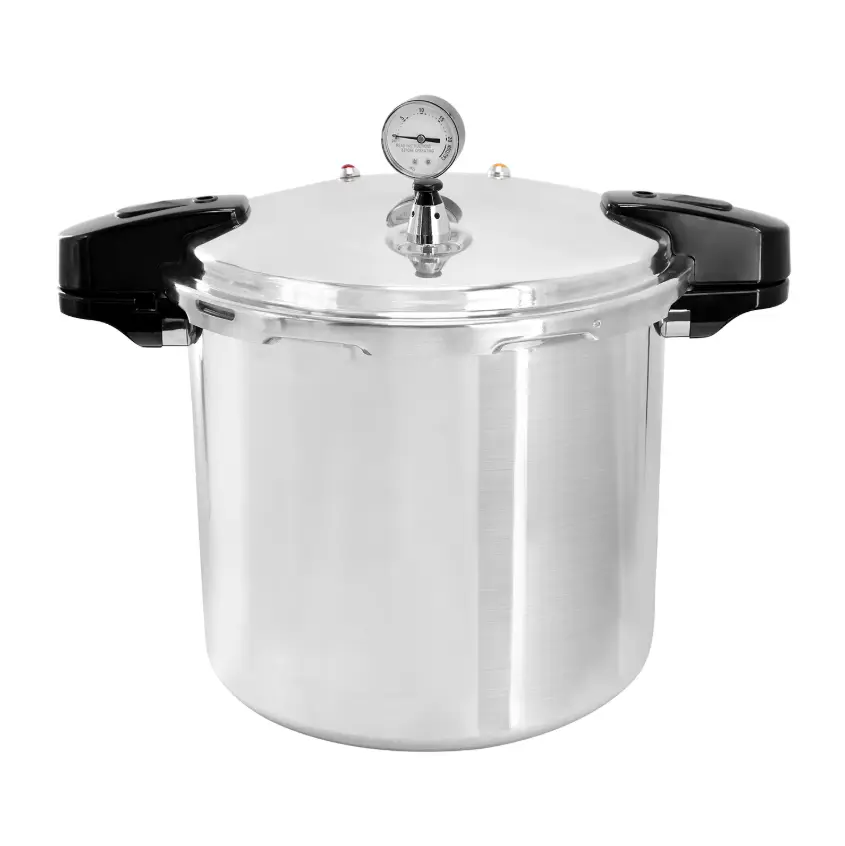MegaChef 24 Quart Aluminum Stovetop Pressure Cooker, Large Capacity Pressure Canner Pot with Secure Locking Lid, Heavy Duty Aluminum Cooker for Meat, Beans, Vegetables, Soups, Stews, Canning and Family Meals