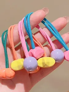 6 Pack Cute Star & Heart Hair Ties Set for Girls, High Elastic No Damage Hair Bands, Rainbow Rubber Bands for Ponytail Hairstyles, Soft Hair Accessories for Students, Daily School & Casual Wear summerwins