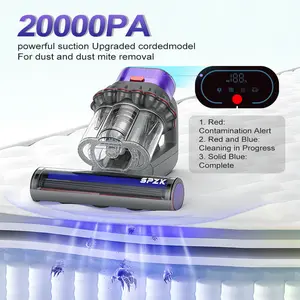 SPZTJK Mattress Vacuum Cleaner for Dust Mites Removal, Bed Vacuum with UV-C Light & 149℉ Hot Air & Aroma Tablet & LED Display, Hyper Helix Motor&20Kpa Powerful Suction Double-Cup Handheld Vacuum Cleaner With HEPA Filter for Bed Couch Sofa