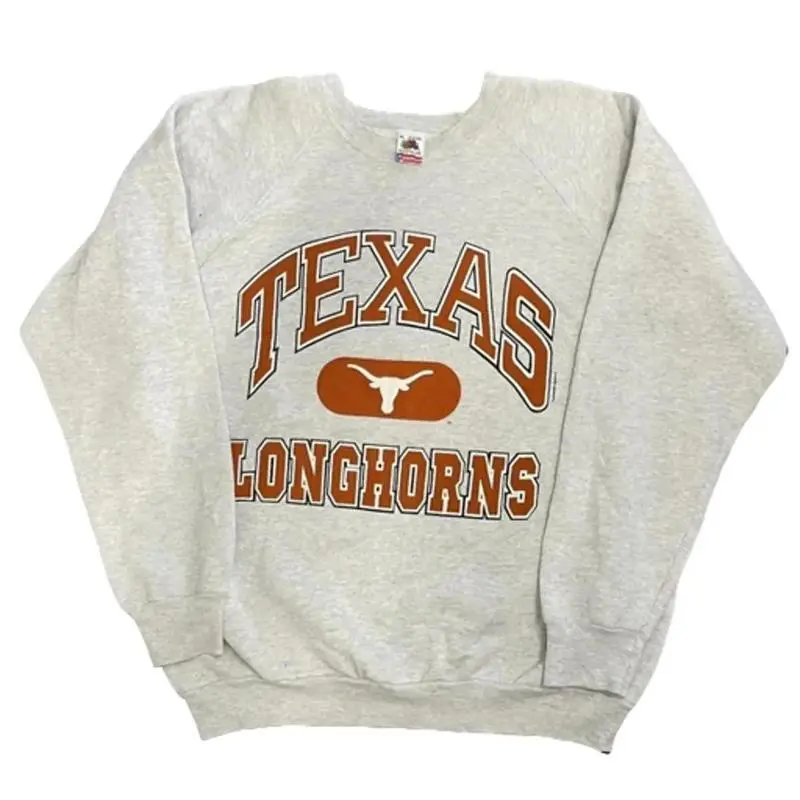 Texas Burnt Orange Vintage College Sweatshirt, Longhorn Graphic Varsity Crewneck, Unisex Game Day Pullover
