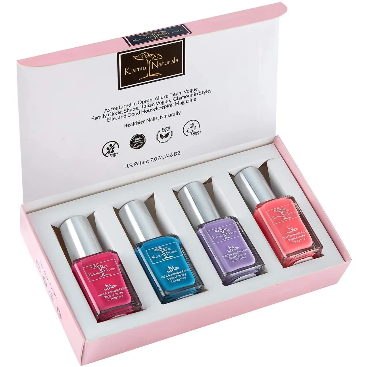 Halal Nail Polish Set - Gentle Manicure Beauty Products, Yasmin Glass Bottle Oasis Nail Art Gift, Plant-Based