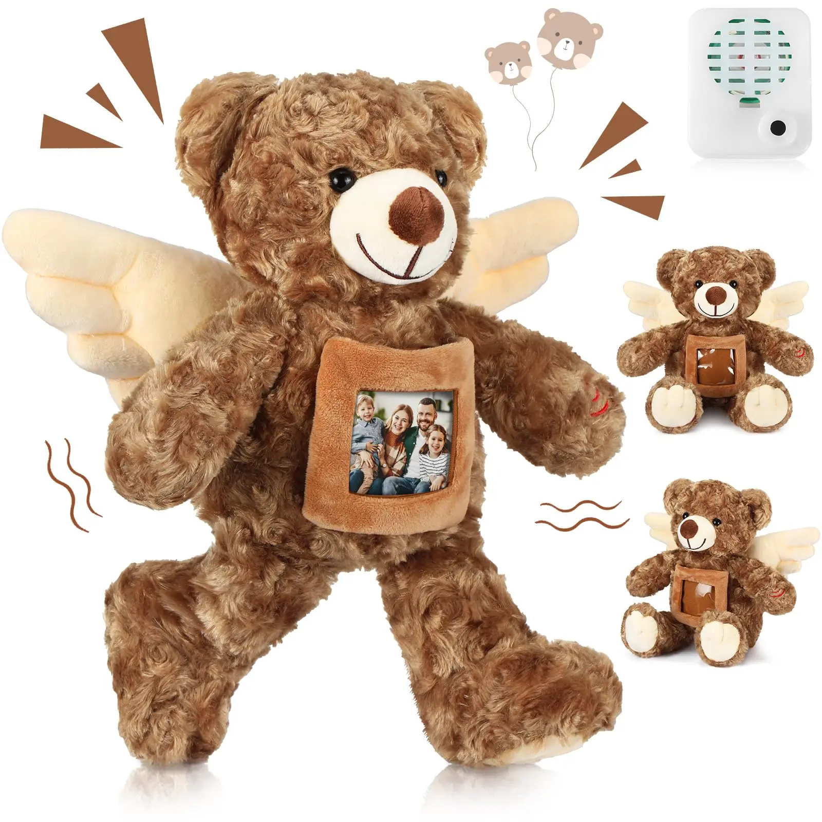 Angel Bear with Recorder and Picture Frame（Dark）