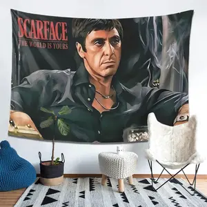Retro Movie Poster Metal Sign for 'Scarface', a Stylish And Lightweight Durable Polyester Wall Decoration. Peach Skin Velvet Tapestry - Multifunctional Wall Art for Bedrooms And Living Rooms, Soft And Skin-Friendly, Suitable for Indoor And Outdoor D