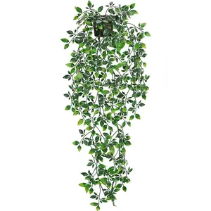 Der Rose 34'' Decorative Hanging Artificial Potted Fake Plant, Indoor & Outdoor Use for Home Bathroom Wall Shelf (1 Pack)