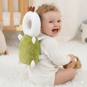 Baby Head Protector Backpack for 0.5-2 Years Soft Breathable Hypoallergenic Velvet Harness Infant Toys Helmets Must Have for Crawling Walking
