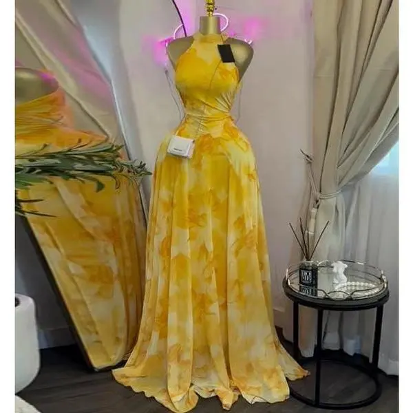 Spring and Summer clothing 2026 new Women's Sweet & Fresh Printed Half High Collar Sleeveless High Waist Slimming A-Line Dress Female Sexy Long Dresses