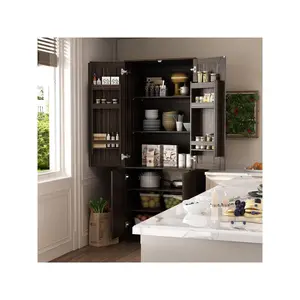 FUFU&GAGA 78.7'' Kitchen Pantry Storage Cabinet with 6 Shelves, Freestanding Tall Cupboard