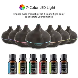 Extra Large 550ml Essential Oil Diffuser  More Runtime, More Benefits! Wood Grain Design, Remote, 7 Color LED, 6 Oils  Better Than Small Diffusers for Home & Office air  purifier Fragrance Freshener Scented Aroma Perfume