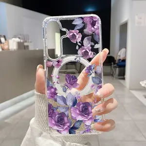 Magnetic Phone Case for Samsung Galaxy S23 S24 FE Plus S25 Ultra  Ultra S22+ Lavender Blooms Pattern TPU Shockproof Anti-Scratch Stylish Smartphone Cover