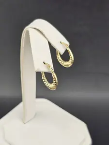 14K Gold Earrings - Huggie Hoops
