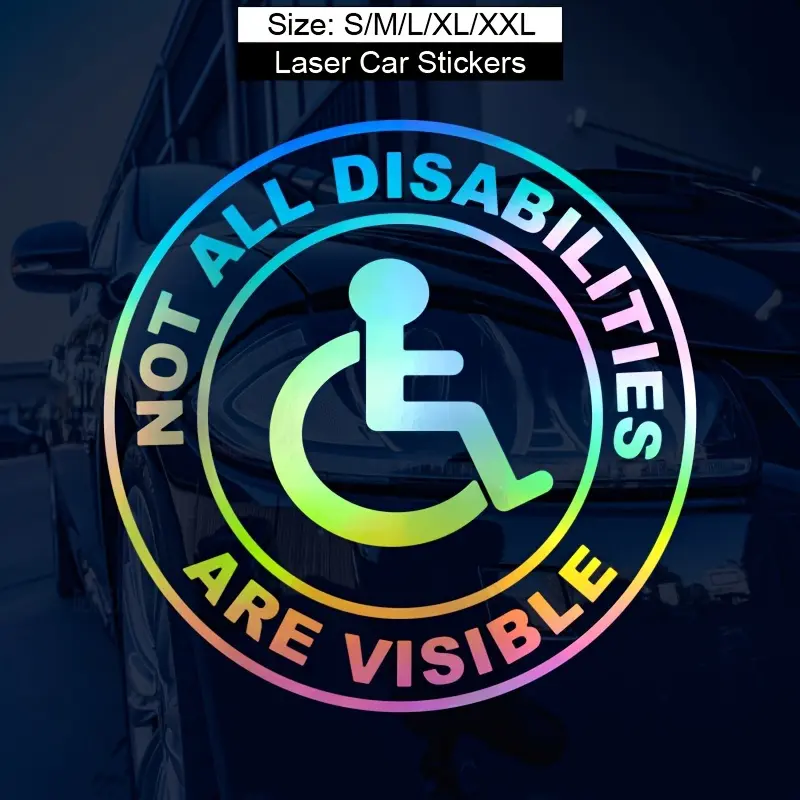 Disability Awareness Sticker, Visible Not All Disabilities, Car Decals & Vehicle Vinyl Decal, Safety Reminder Design, Truck Decal, Bumper Sticker, Sticker For Cars