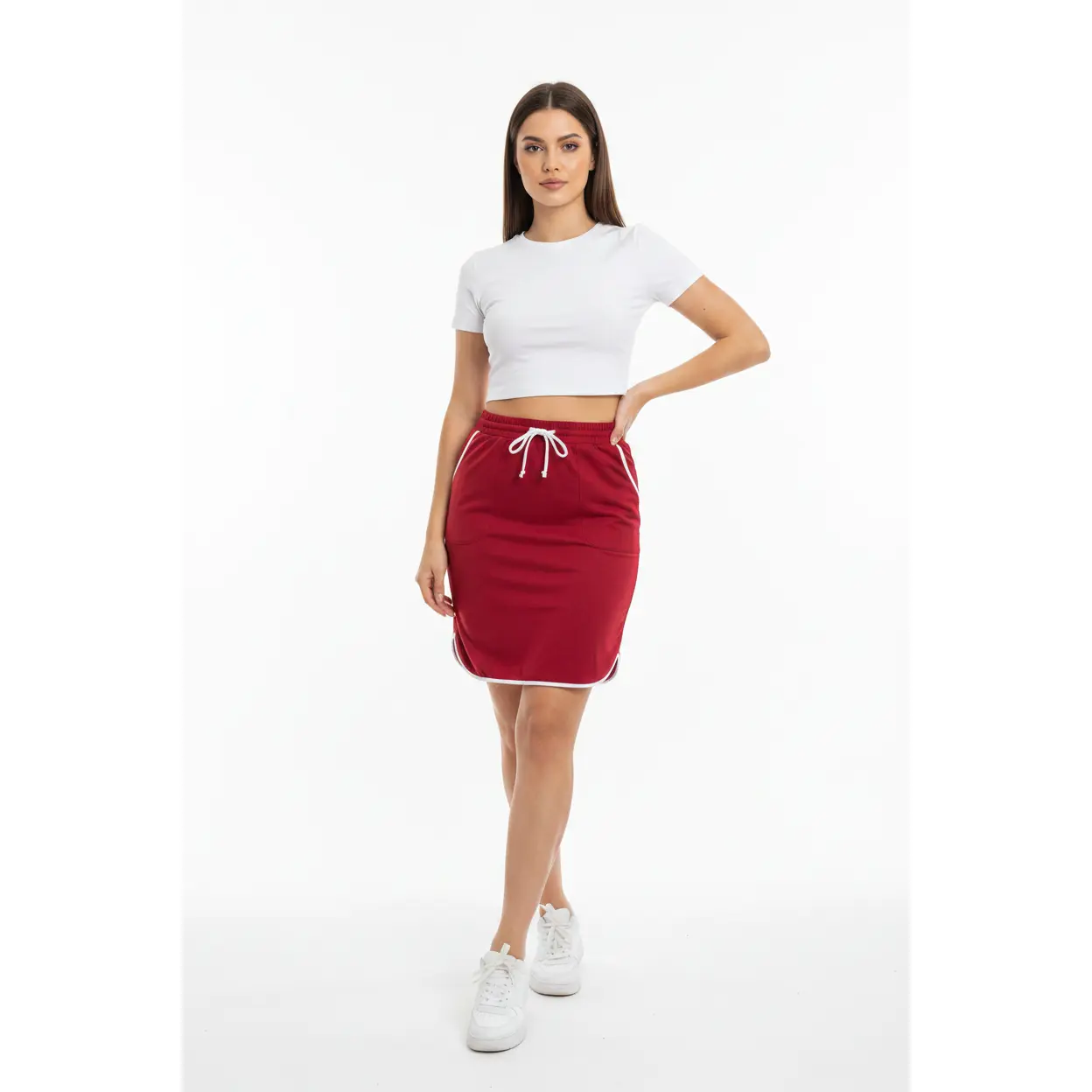 LuLaRoe Lonica • Dolphin Hem Skirt • Solid Chili Pepper Red, Cute, Sweatpants