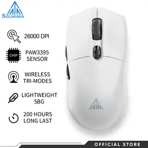 Solakaka SM800 wireless gaming mouse with 26,000 DPI, three-mode connection 2.4GHz wireless. Suitable for all FPS games. Gaming mouse with anti-slip stickers and ergonomic design FallFreshness