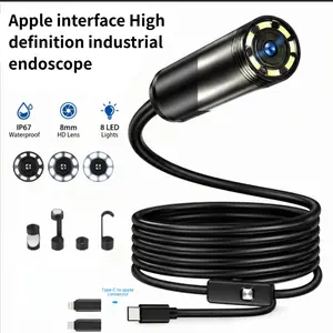 HD Endoscope Camera for Car & Pipe Inspection, Waterproof Color View, Type-C/Lightning Connectivity for Tight Spaces (Mechanical Hardware Tool)