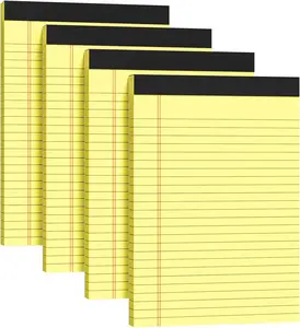 Note Pads 5X8, 4 Pack Small Legal Pads 5X8 Yellow Pad, College Ruled Legal Notepads, Lined Pads of Paper 5X8 Yellow Paper Writing Pads, 30 Sheets per Notepad for School, Home, Office, Business MSKKSM
