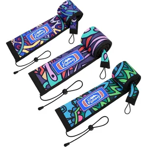 Fishing Rod Socks, Neoprene Rod Sleeves Cover for Casting, Trolling, Spinning Poles - Lightproof Fishing Pole Sleeves with  Loop & Lanyard - Fishing Rod Accessories (6 Patterns, 2 Sizes)