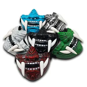 Funny Masquerade Party Half Face Mask Halloween Cosplay Oni Demon Cosplay Prop Dress Up Prajna Hannya Mask Halloween