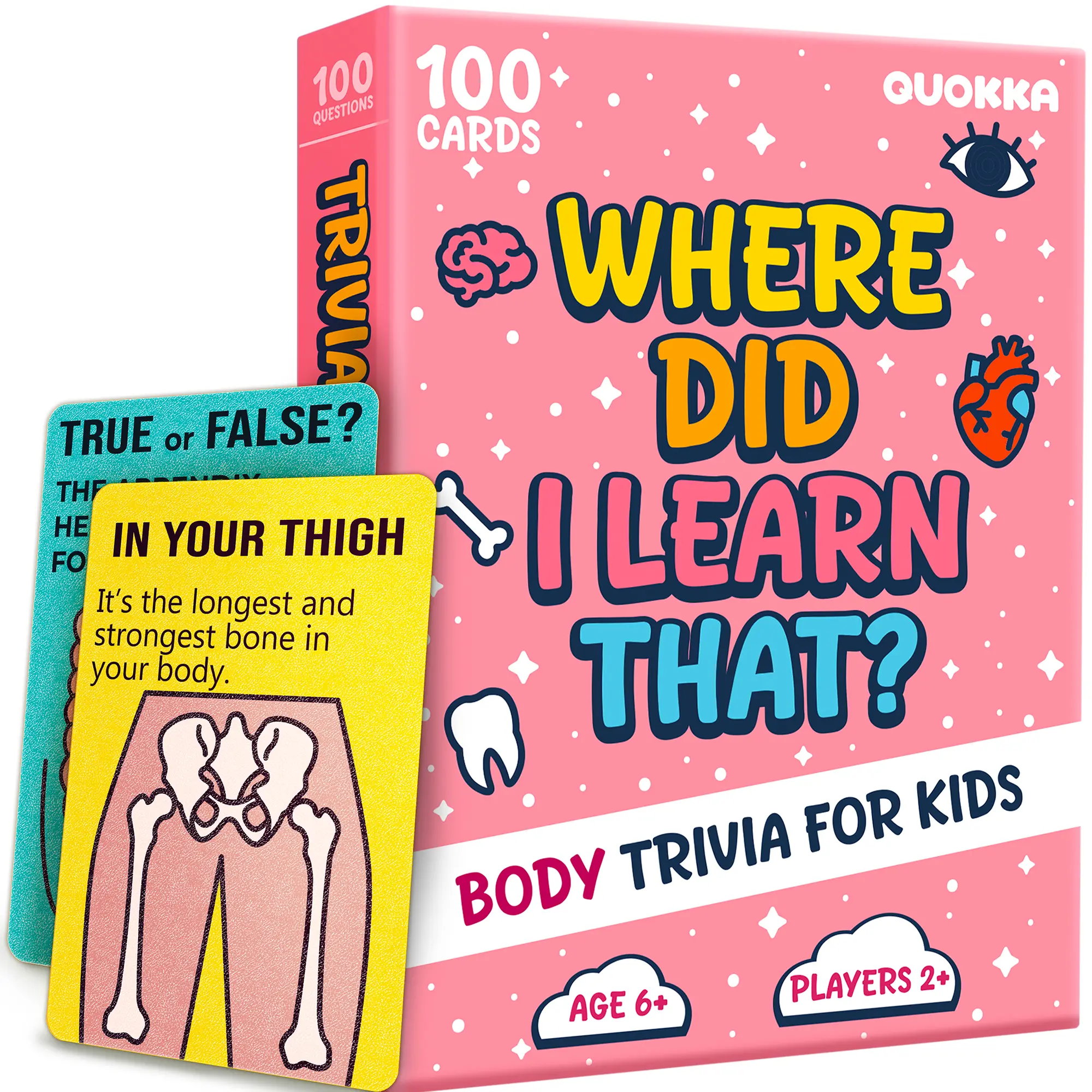 QUOKKA Trivia Games for Kids – Human Body Facts & Anatomy – Fun Card Game for Family Game Night
