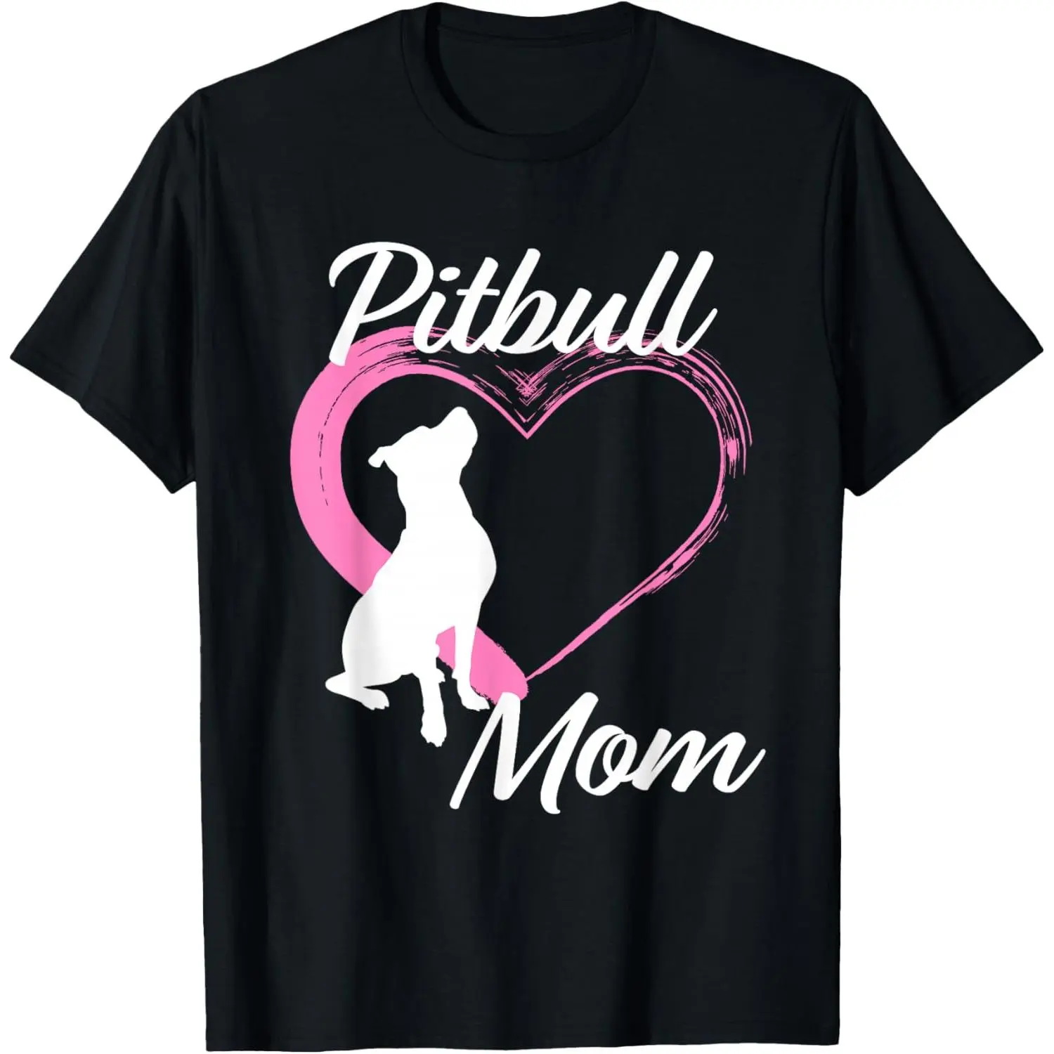 Pitbull Gifts for Pitbull Lovers Cute Pitbull Mom Pink Heart T-Shirt