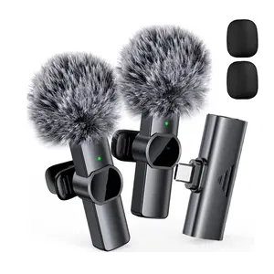 HITOZON Professional Wireless lapel mic for Smartphones,Plug-Play Wireless Microphone With windsock,Lapel Mic for Video Recording,Teaching, interviews,Podcast,Cordless Omnidirectional Condenser Recording Mic for TikTok,YouTube,Vlog