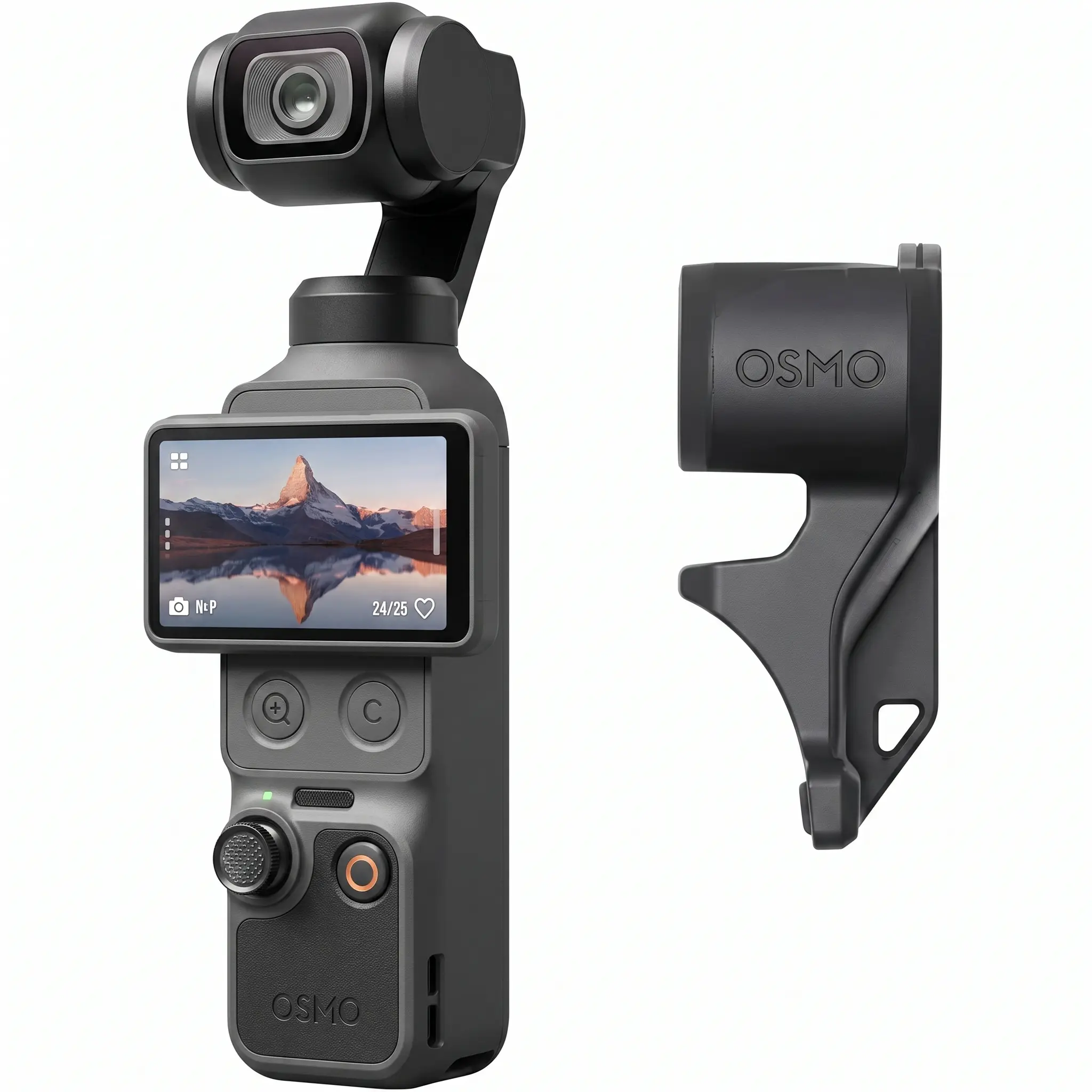 DJI Osmo Pocket 4 Standard Combo, 4K/240fps Vlog Camera | 1″ CMOS, 3‑Axis Stabilization, 2× Lossless Zoom, 14‑Stop Dynamic Range, 107GB Built‑in Storage, Handle with 1/4″ Thread