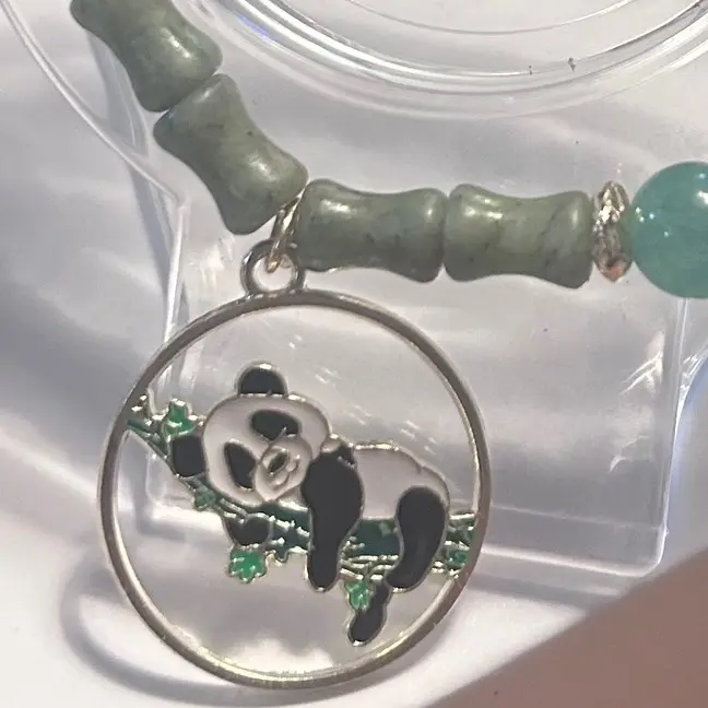 Non-natural Crystal Panda Bracelet with Gorgeous Charms