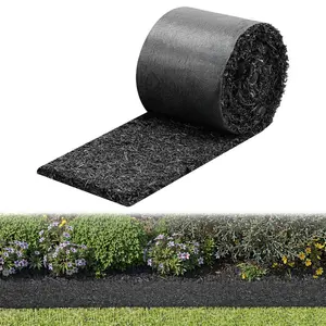 VEVOR Rubber Mulch Mat Roll, 140x 4.5 in, Recycled Rubber Permanent Mulch Edging Border, Natural - Looking Flower Barrier with Stakes, 0.5 in Thick Cuttable Garden Edgings for LandscapingVEVOR Super Brand Day
