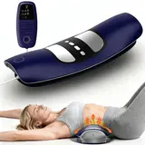 DRwiik Low Frequency Lumbar Massager - Multifunctional Waist Stretching Back Traction Device with 12-Level Electrotherapy, 3-Level Vibration Massage, Thermal Therapy, Adjustable Speed, Body Circulation Boost for Waist Comfort Care