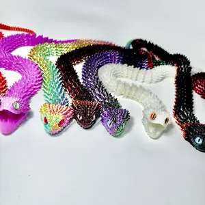 BRUSH VIPER Snake 3D Print Model - Colorful Design for Gift Desktop Fun Decor Ornaments