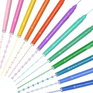 12 count Colored Dual Tip Pens with 10  Shapes & 12 Colors for Journaling and Note Taking