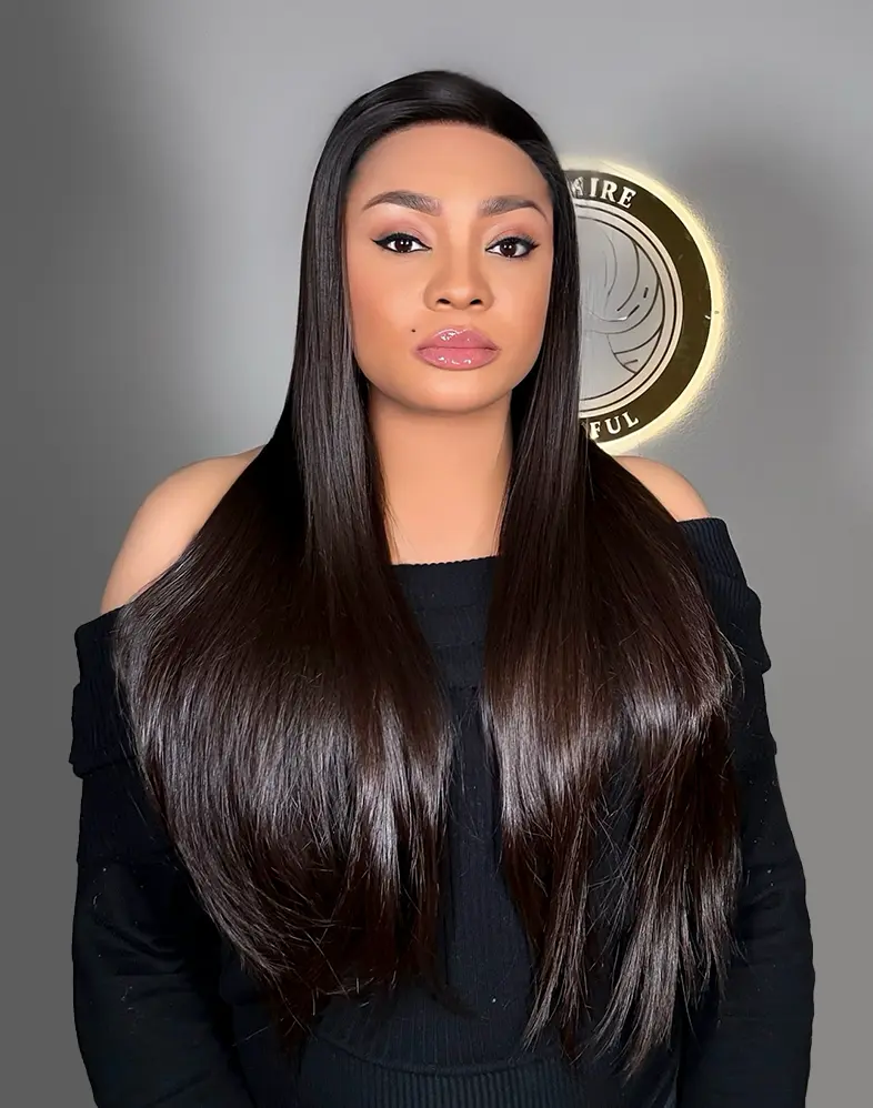 Royal 650 Premium Donor Double Drawn Bone Straight Wig Natural Color • 24 Inches • 200% Density